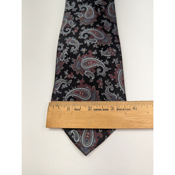 The Kensington Collection Lord & Taylor Paisley Silk Pointed Classic Necktie Tie - Picture 3 of 9